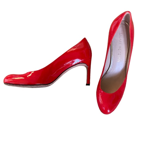 Stuart Weitzman Moody Red Patent Heels Pumps - 7 - Picture 2 of 15